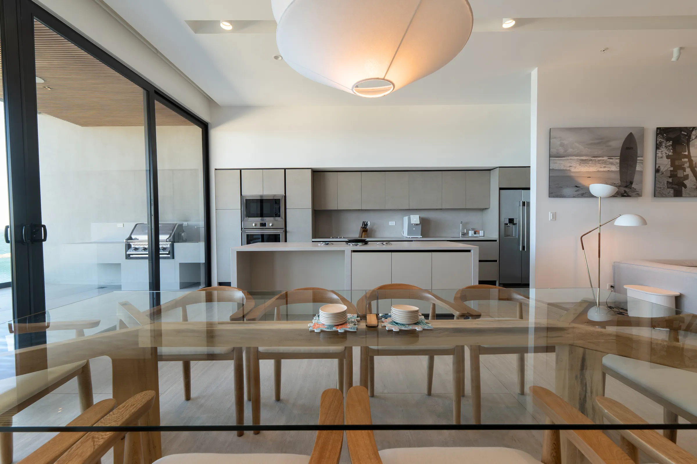 Open dining and kitchen toward the terrace