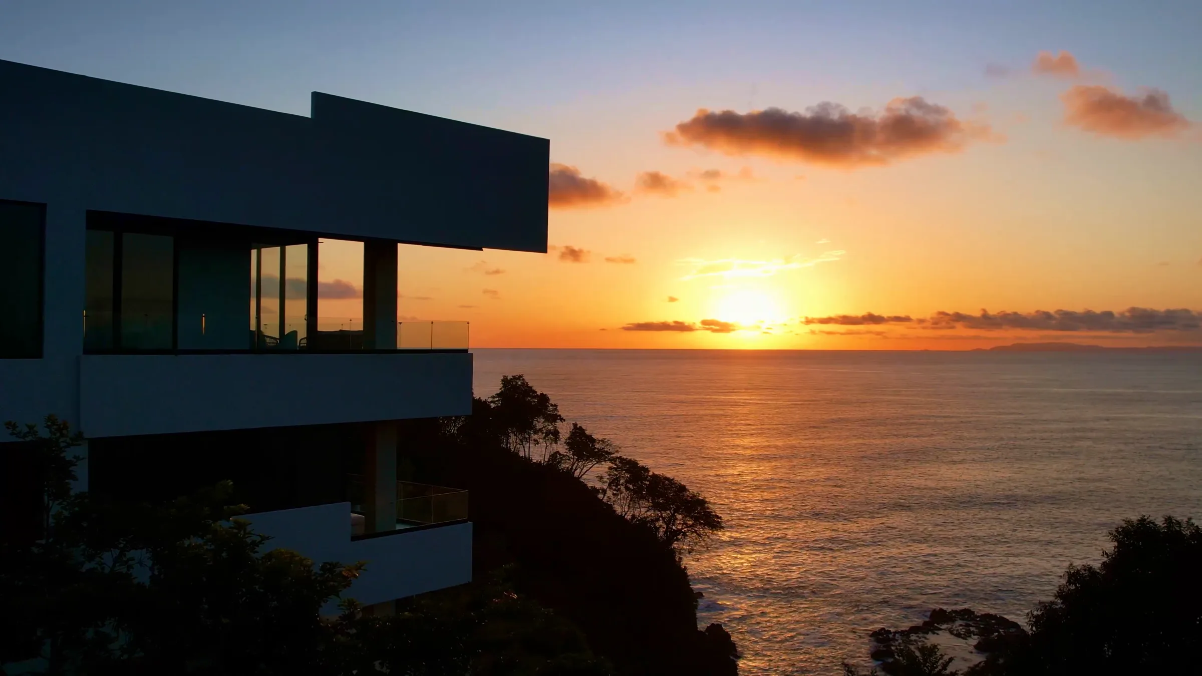 Golden sunset over the Pacific from Nerea